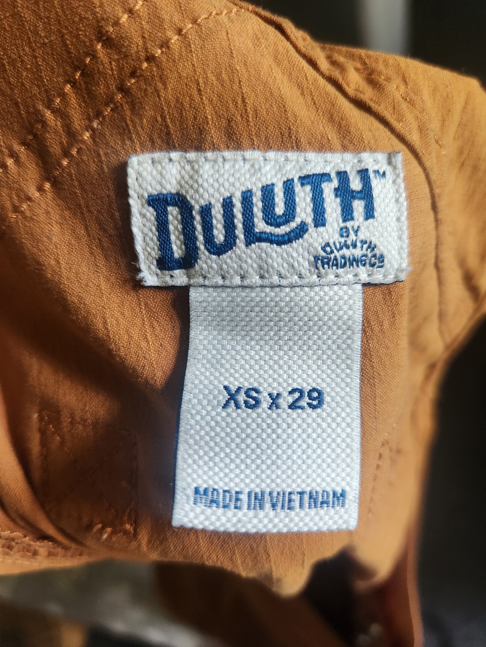 Duluth Trading Co Carhartt-Style Brown/Orange Overalls Bib - Picture 2 of 4